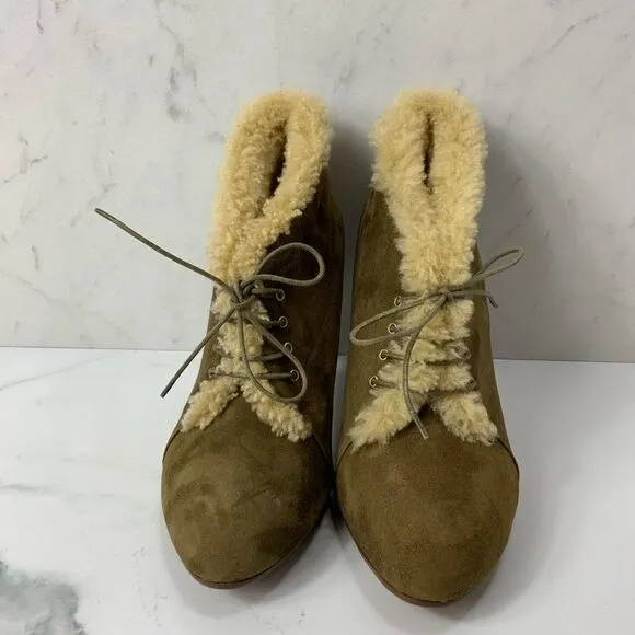 J. Crew shearling lined stiletto booties