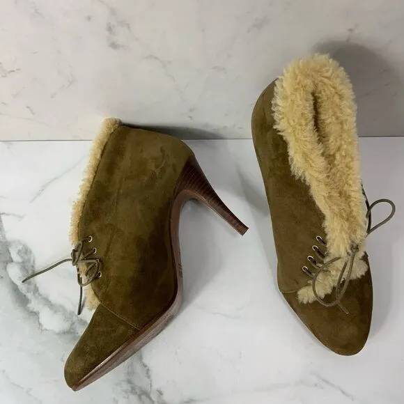 J. Crew shearling lined stiletto booties