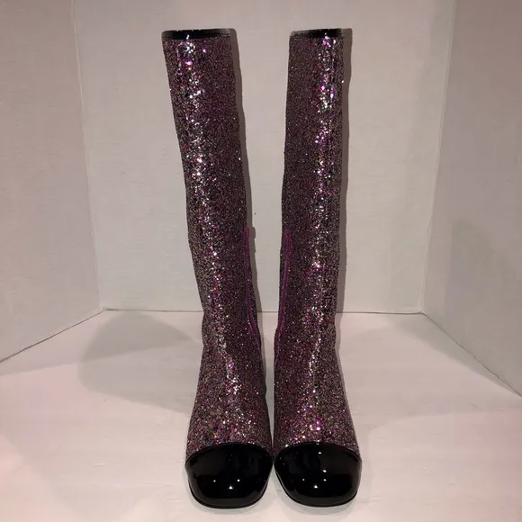 Jeffrey Campbell / Free People Mod About You 60’s Glitter Boots Shoes 7