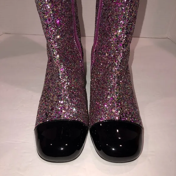 Jeffrey Campbell / Free People Mod About You 60’s Glitter Boots Shoes 7