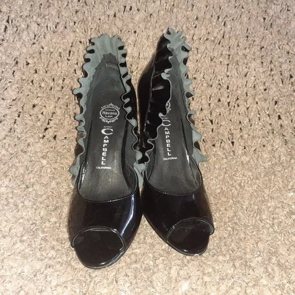 JEFFREY CAMPBELL-Michelle-Black Patent Leather