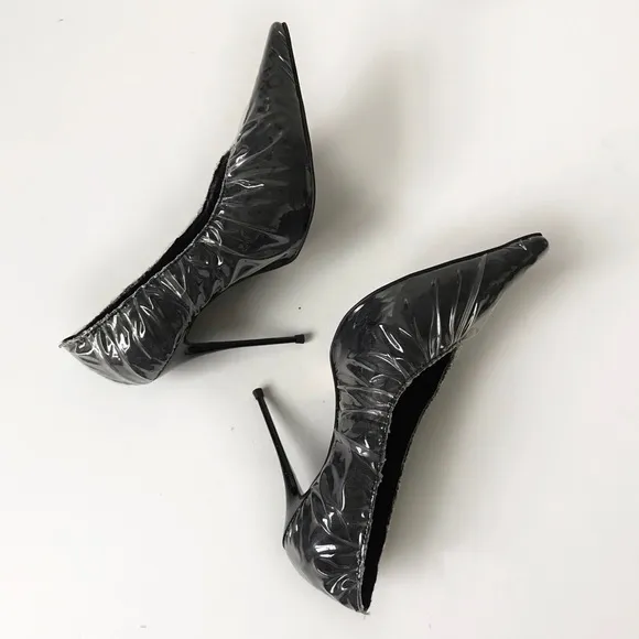 Jeffrey Campbell pump black clear
