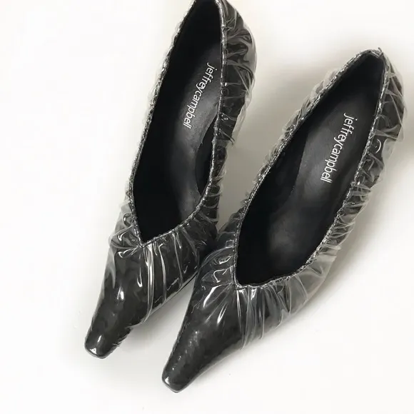 Jeffrey Campbell pump black clear