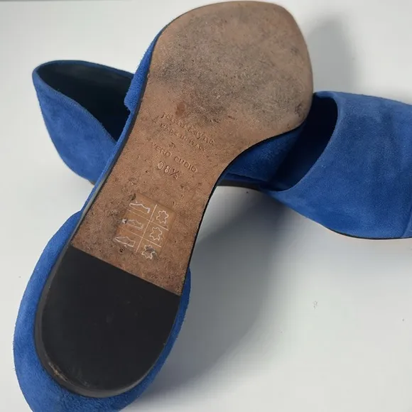 Jenni Kayne Womens Cobalt Blue Suede Mules Loafers Flats Size 38.5