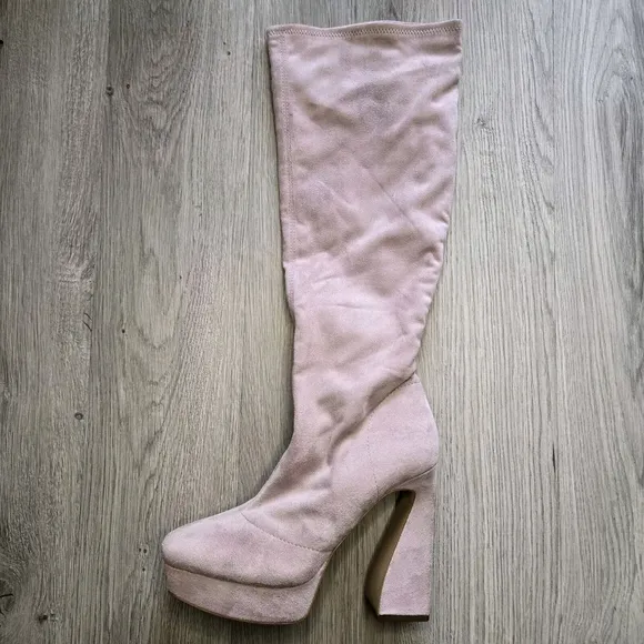 Jessica Simpson Daniyah Platform Boots Size 9 Purple Retro 70s Tall Disco Heels