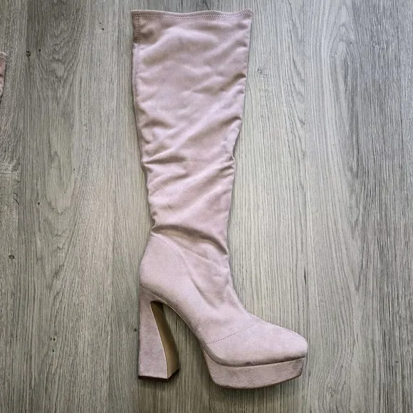 Jessica Simpson Daniyah Platform Boots Size 9 Purple Retro 70s Tall Disco Heels