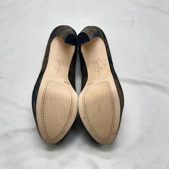 JESSICA SIMPSON NELLAH COMBO ROUND TOE HIGH PLATFORM BLOCK PUMPS LADIES 5.5 NWOB