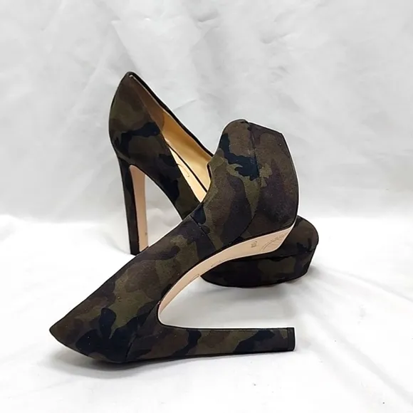 JESSICA SIMPSON NELLAH COMBO ROUND TOE HIGH PLATFORM BLOCK PUMPS LADIES 5.5 NWOB
