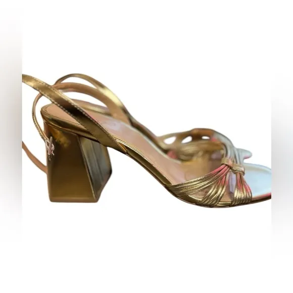 Jewel Badgley Mischka Michelle ankle strap sandals gold