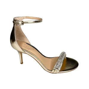 Jewel Badgley Mischka Randy Gold Metallic Dress Heels Size 7