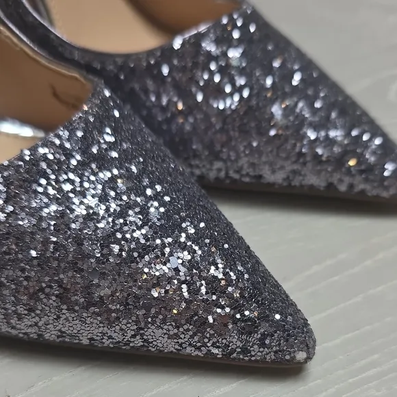 Jewel Badgley Mischka Women's Glitter Pumps/heels - Silver/purple, Size 9