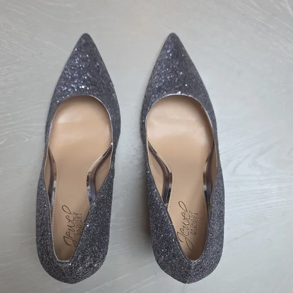 Jewel Badgley Mischka Women's Glitter Pumps/heels - Silver/purple, Size 9