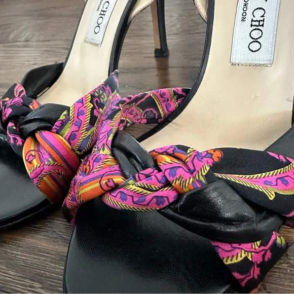 Jimmy Choo Black and Pink Women's Sandals