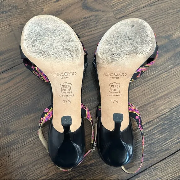 Jimmy Choo Black and Pink Women's Sandals