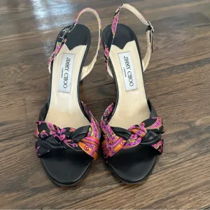 Jimmy Choo Black and Pink Women's Sandals