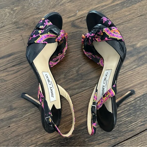 Jimmy Choo Black and Pink Women's Sandals