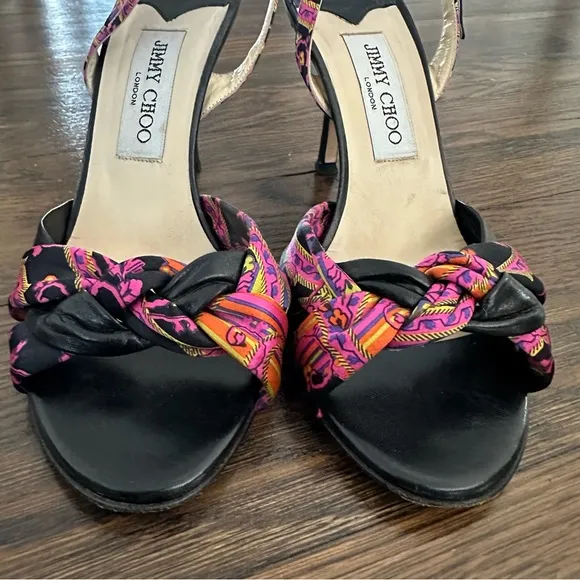 Jimmy Choo Black and Pink Women's Sandals