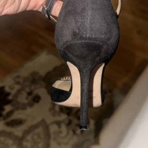 Jimmy Choo Black Crystal Strap Heels