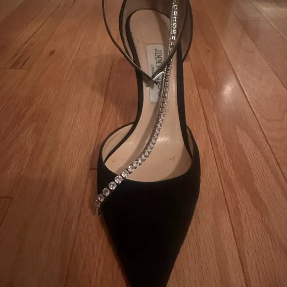 Jimmy Choo Black Crystal Strap Heels