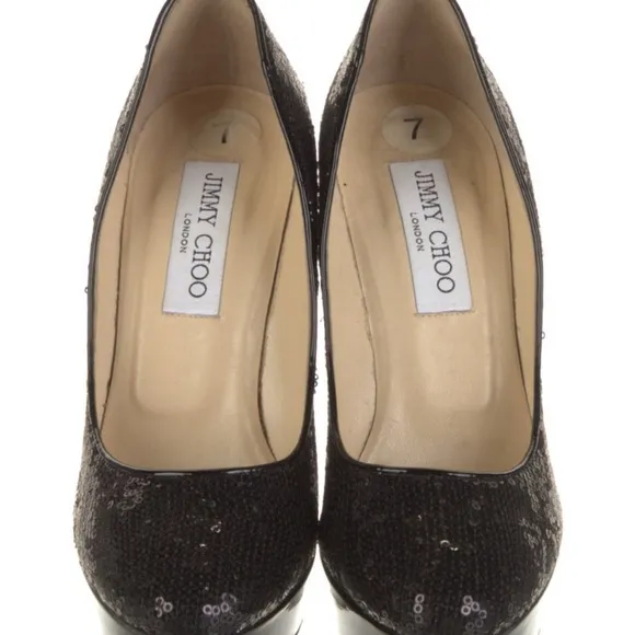 Jimmy Choo Black Sequin Women's Pumps
