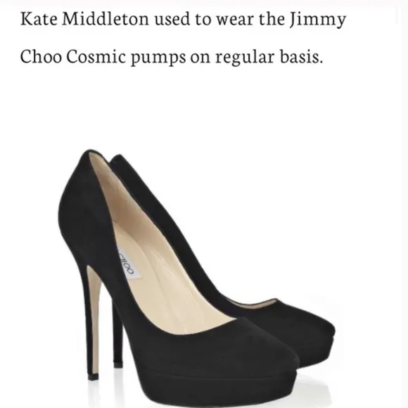 Jimmy Choo black suede platform pumps 39.5
