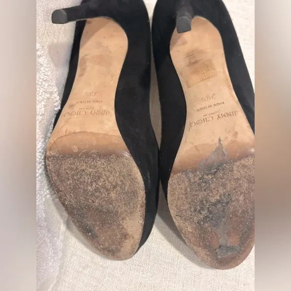 Jimmy Choo black suede platform pumps 39.5