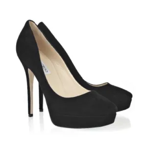 Jimmy Choo black suede platform pumps 39.5