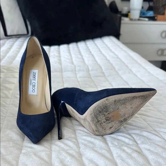 Jimmy Choo Blue Suede Heels Size 36.5 EU