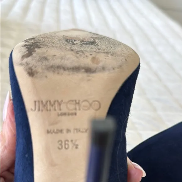Jimmy Choo Blue Suede Heels Size 36.5 EU
