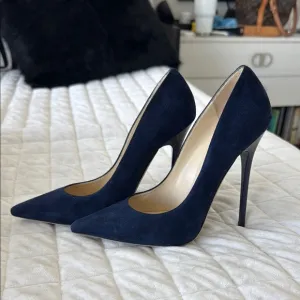 Jimmy Choo Blue Suede Heels Size 36.5 EU