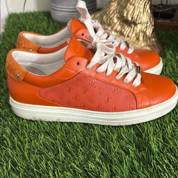 Jimmy Choo Collegiate Orange Sneakers