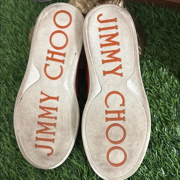 Jimmy Choo Collegiate Orange Sneakers