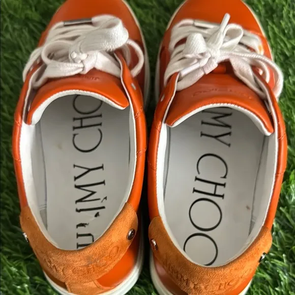 Jimmy Choo Collegiate Orange Sneakers