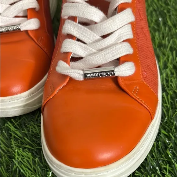 Jimmy Choo Collegiate Orange Sneakers