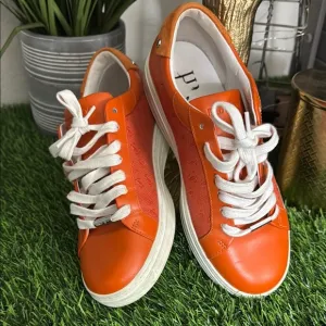 Jimmy Choo Collegiate Orange Sneakers