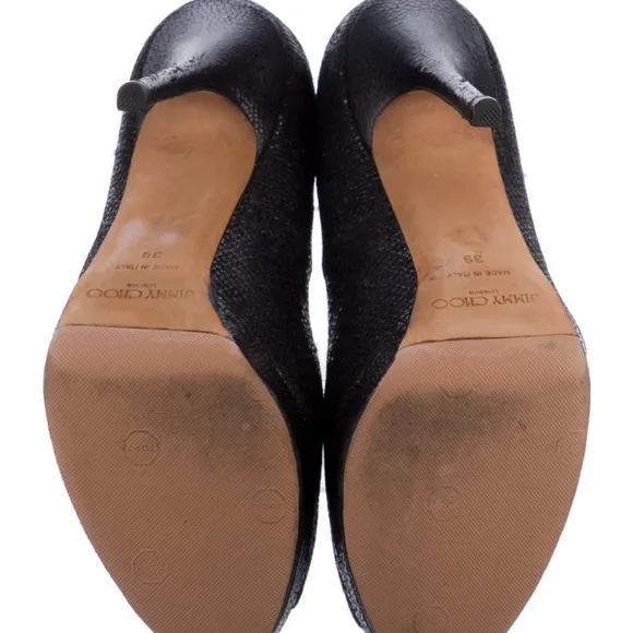 Jimmy Choo Elegant Black Peep-Toe Stilettos