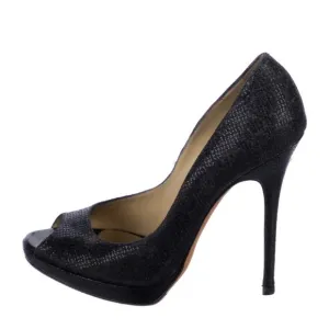 Jimmy Choo Elegant Black Peep-Toe Stilettos