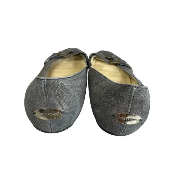 Jimmy Choo Gold Brushed Ballet Flats with Box and Dust bag Size 8.5