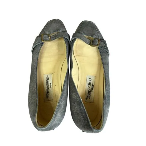 Jimmy Choo Gold Brushed Ballet Flats with Box and Dust bag Size 8.5