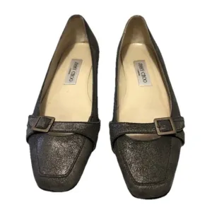 Jimmy Choo Gold Brushed Ballet Flats with Box and Dust bag Size 8.5