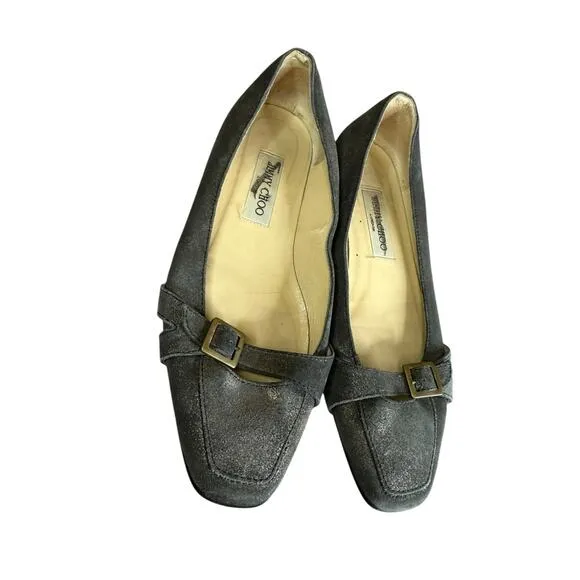 Jimmy Choo Gold Brushed Ballet Flats with Box and Dust bag Size 8.5