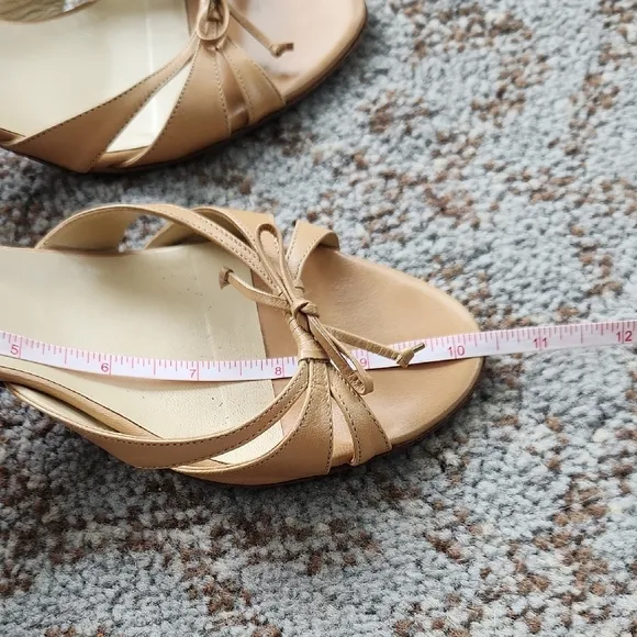 Jimmy Choo Leather Kitten Heel Bow Shoes Tan 40