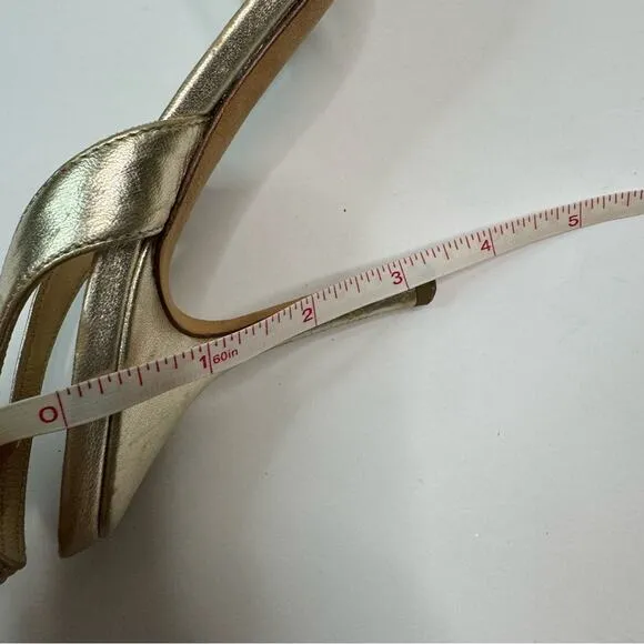 Jimmy Choo Minimalist Strappy Metallic Gold Heeled Sandals Stiletto EU38.5 US8.5