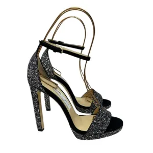 Jimmy Choo Misty Glitter Twilight Black Heels 36.5
