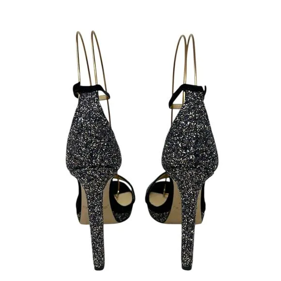 Jimmy Choo Misty Glitter Twilight Black Heels 36.5