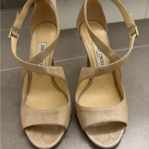 Jimmy Choo Nude Suede Strappy Sandals 39.5