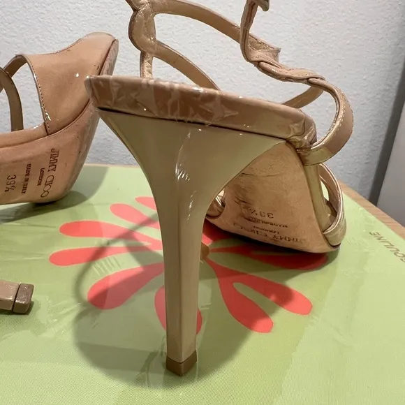 Jimmy Choo Paxton Nude Patent Leather Heel