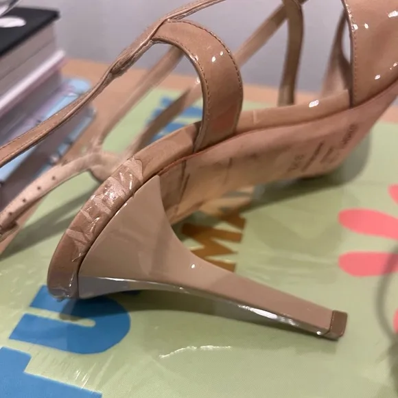 Jimmy Choo Paxton Nude Patent Leather Heel