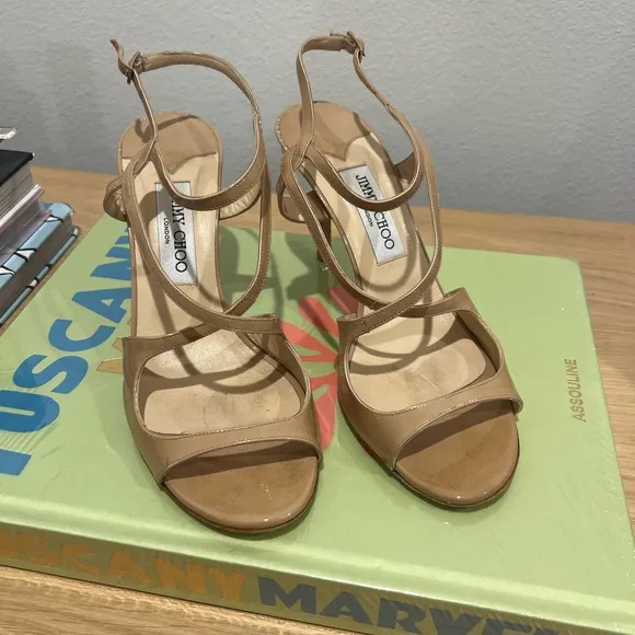 Jimmy Choo Paxton Nude Patent Leather Heel