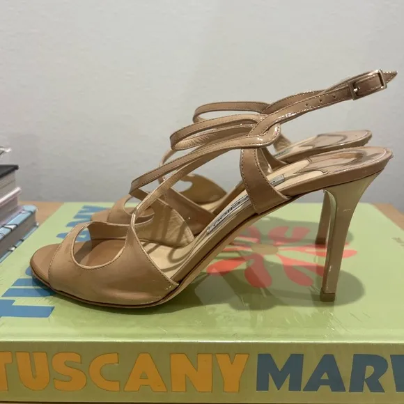 Jimmy Choo Paxton Nude Patent Leather Heel